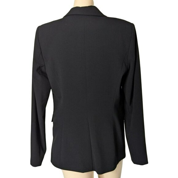 Calvin Klein Tailored Black Blazer Women Size 8 Office Career Minimalist Classic - Picture 4 of 9